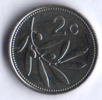 Монета 2 цента. 2005 год, Мальта.