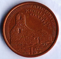Монета 1 пенни. 2003(AE) год, Остров Мэн.