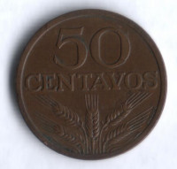 Монета 50 сентаво. 1970 год, Португалия.