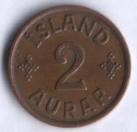 Монета 2 эйре. 1942 год, Исландия.