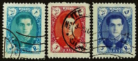 Набор почтовых марок (3 шт.). "Мухаммед Реза Пехлеви (II)". 1956-1957 годы, Иран.