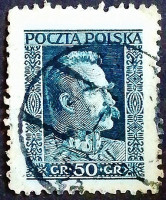 Почтовая марка. "Юзеф Пилсудский". 1928 год, Польша.