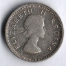 Монета 6 пенсов. 1957 год, Южная Африка.