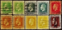 Набор марок (10 шт.). "Король Георг V". 1915-1935 годы, Новая Зеландия.