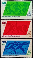 Набор марок (3 шт.). "Помощь спорту". 1980 год, ФРГ.