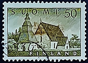 Почтовая марка (50 m.). "Церковь Ламми". 1957 год, Финляндия. Почтовая марка (50 m.). "Церковь Ламми". 1957 год, Финляндия.