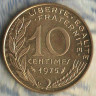 Монета 10 сантимов. 1975 год, Франция.