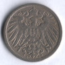Монета 10 пфеннигов. 1905 год (A), Германская империя.