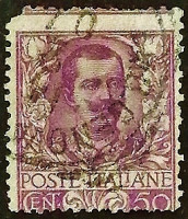 Почтовая марка (50 c.). "Витторио Эммануил III". 1901 год, Италия.