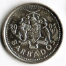 Монета 10 центов. 2005 год, Барбадос.