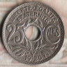 Монета 25 сантимов. 1920 год, Франция.