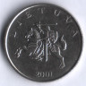 Монета 1 лит. 2001 год, Литва.