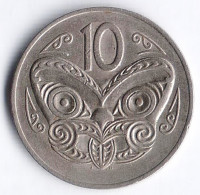 Монета 10 центов. 1971 год, Новая Зеландия.