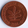 Монета 2 пфеннига. 1988(F) год, ФРГ.