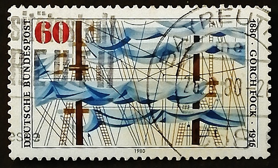 Почтовая марка. "100 лет со дня рождения Иоганна Кинау". 1980 год, ФРГ.