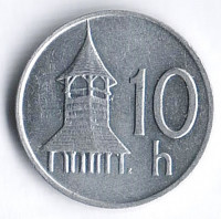 Монета 10 геллеров. 2000 год, Словакия.
