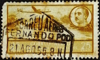 Почтовая марка (25 c.). "Авиапочта". 1951 год, Испанская Гвинея.