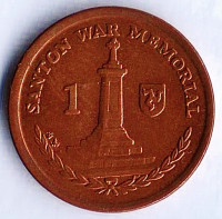 Монета 1 пенни. 2007(BA) год, Остров Мэн.