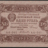 Бона 1 рубль. 1923 год, РСФСР. 2-й выпуск (АА-041).