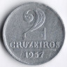 Монета 2 крузейро. 1957 год, Бразилия.