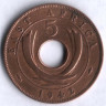 Монета 5 центов. 1942 год, Британская Восточная Африка.