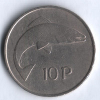 Монета 10 пенсов. 1971 год, Ирландия.
