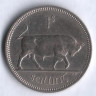 Монета 1 шиллинг. 1966 год, Ирландия.