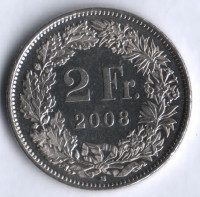 2 франка. 2008 год, Швейцария.