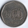 Монета 25 песо. 2008 год, Доминиканская Республика.
