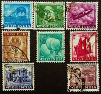 Набор марок (8 шт.). "Стандарт". 1965-1975 годы, Индия.