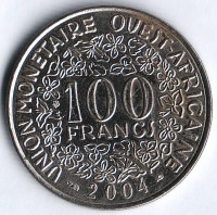 Монета 100 франков. 2004 год, Западно-Африканские Штаты.