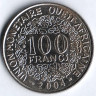Монета 100 франков. 2004 год, Западно-Африканские Штаты.