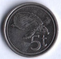Монета 5 тойа. 2010 год, Папуа-Новая Гвинея.