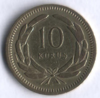 10 курушей. 1949 год, Турция.