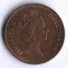 Монета 1 пенни. 1991(AA) год, Гибралтар.