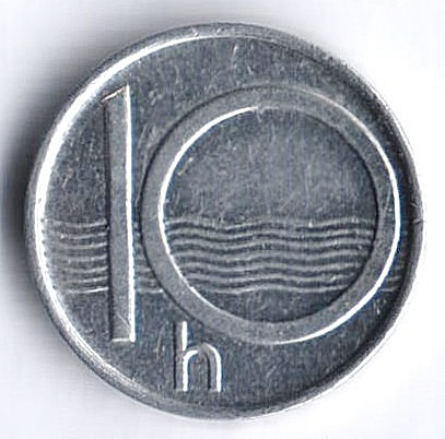 Монета 10 геллеров. 1997(m) год, Чехия.