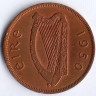 Монета 1 пенни. 1950 год, Ирландия.