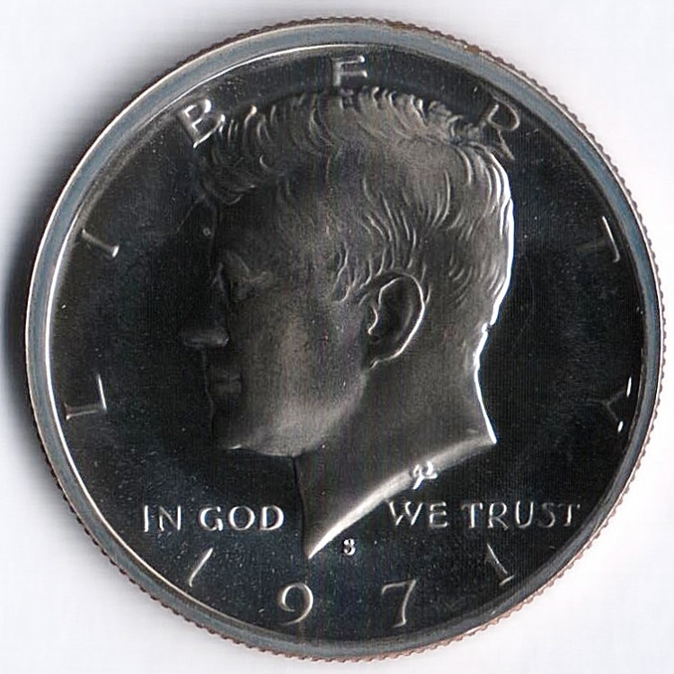 Монета 1/2 доллара. 1971(S) год, США. Proof.