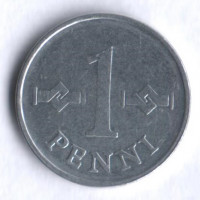 1 пенни. 1970 год, Финляндия.