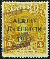 Почтовая марка (4 c.). "Мигель Гарсия Гранадос". 1933 год, Гватемала.