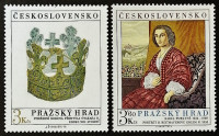 Набор почтовых марок (2 шт.). "Пражский Град". 1979 год, Чехословакия.