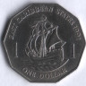Монета 1 доллар. 1991 год, Восточно-Карибские государства.