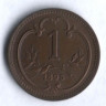 Монета 1 геллер. 1895 год, Австро-Венгрия.