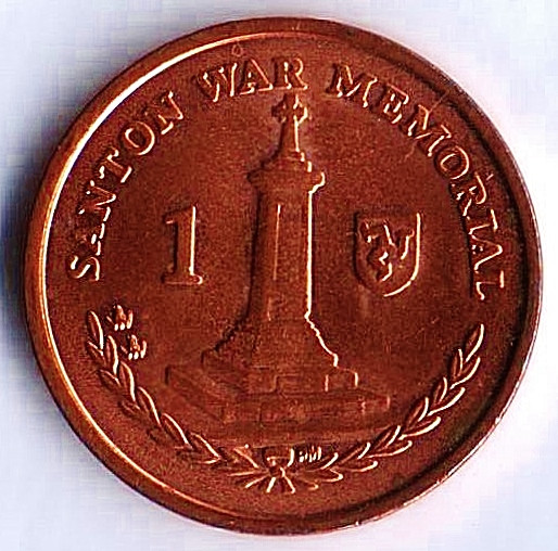 Монета 1 пенни. 2015(AA) год, Остров Мэн.