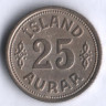 Монета 25 эйре. 1940 год, Исландия.
