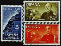 Набор марок (3 шт.). "25 лет со дня назначения генерала Франко главой государства". 1961 год, Испанская Сахара.
