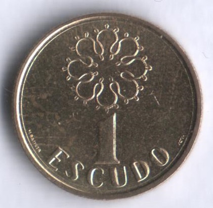 Монета 1 эскудо. 1988 год, Португалия.