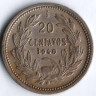 Монета 20 сентаво. 1940 год, Чили.