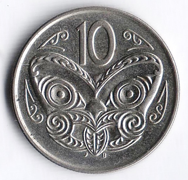 Монета 10 центов. 2002 год, Новая Зеландия.