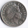 Монета 10 центов. 2002 год, Новая Зеландия.